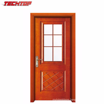 Tpw-114 Double Interior Mahogany Entry Two Leaf Wooden Door